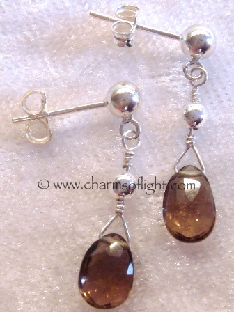 Smokey Quartz & Silver Earrings